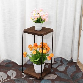 HomeStyle Rak Tanaman Stand Plant Shelves Flower Metal 2 Tier - G395 - Wooden - 6