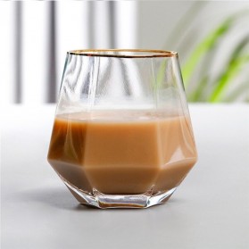 E-SHOW Gelas Cangkir Whiskey Coffee Milk Tea Geometry Diamond Crystal Glass Cup 310 ml - 01107 - Transparent