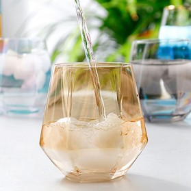 GLASSWARE Gelas Minuman Diamond Crystal Glass Cup 310 ml - GW107 - Golden