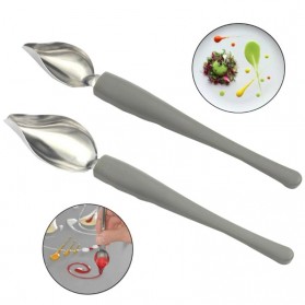 Zekou Sendok Dekorasi Spoon Decorate Sushi Food Draw Tool Design 2 PCS - RR-21 - Silver - 3