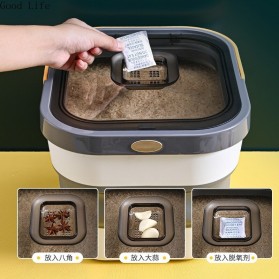 GOODLIFE Wadah Penyimpan Beras Makanan Food Storage Rice Container Moistureproof 10 KG - JS1005 - Gray - 3