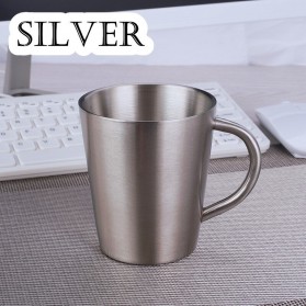 JIATA Gelas Mug Tea Milk Coffe Beer Cups Stainless Steel 300ml - ZXH006 - Silver