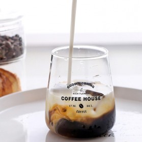 OLOEY Gelas Cangkir Kopi Glass Coffee Mug Sweet Inside 450ml  - 0081 - Black - 5