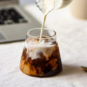 OLOEY Gelas Cangkir Kopi Glass Coffee Mug Sweet Inside 450ml  - 0081 - Black - 7