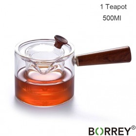 BORREY Teko Pitcher Teh Chinese Teapot 500ml with Saringan Infuser - BR-218 - Transparent - 1