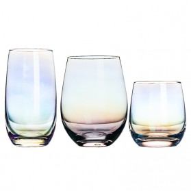 LOULONG Gelas Cangkir Glass Crystal Champagne Wine Rainbow Goblet 385ml - XR1028 - Multi-Color - 5