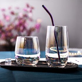 LOULONG Gelas Cangkir Glass Crystal Champagne Wine Rainbow Goblet 350ml - XR1028 - Multi-Color - 6