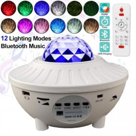Oobest Lampu Proyektor Tidur Cahaya Bintang Galaxy Light Starry Sky with Bluetooth Speaker - PK503 - White