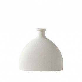 PRETTYAM Vas Bunga Dekorasi Modern Vases Decoration Flower Pot Nordic Style Keramik Half Bottle - BHM-618 - Gray