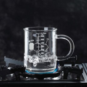 SANPI Gelas Cangkir Kopi Glass Coffee Mug Measuring Cup 450 ml - K2V - Transparent