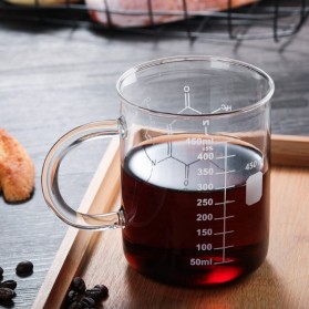 SANPI Gelas Cangkir Kopi Glass Coffee Mug Measuring Cup 450 ml - K2V - Transparent - 2