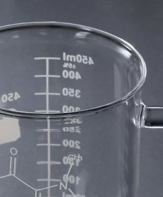 SANPI Gelas Cangkir Kopi Glass Coffee Mug Measuring Cup 450 ml - K2V - Transparent - 3