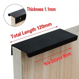 PQB Handle Drawer Cabinet Pulls Knobs Stainless Steel - LK-004-KB - Black - 8