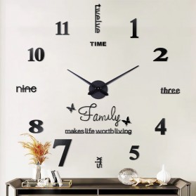 Geekman Jam Dinding Besar DIY Giant Wall Clock 100 cm - JM-01 - Black