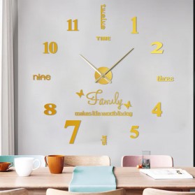 Geekman Jam Dinding Besar DIY Giant Wall Clock 100 cm - JM-01 - Golden