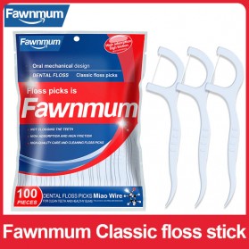 Fawnmum Dental Floss Benang Gigi Pembersih Jigong Toothpicks 100 PCS - LMT559 - White