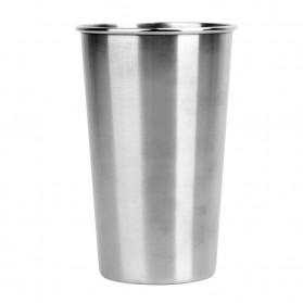 HOSPORT Gelas Mug Tea Milk Coffe Beer Cups Stainless Steel 500ml - H13 - Silver