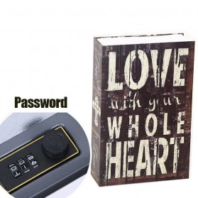 HOMESAFE Kotak Buku Novel Safety Hidden Storage Box Password Lock Size S - DHZ005 - Brown