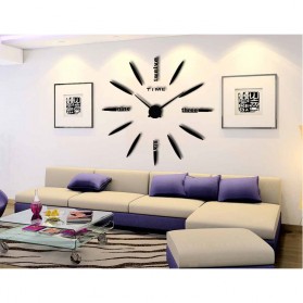Taffware Jam Dinding Besar DIY Giant Wall Clock Quartz 80-130cm - DIY-202 - Black