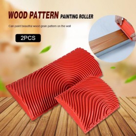 Mintiml Sikat Cat Pola Kayu Rubber Roller Brush Wood Imitation 2 PCS - MS3 - Red
