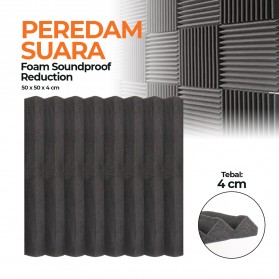 JROD Busa Telur Peredam Suara Acoustic Foam Soundproof Noise Reduction 50x50x4CM - SFS2 - Black