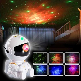 CHUBAN Lampu Proyektor Tidur Cahaya Bintang Astronaut Galaxy Light Starry Sky Model Hold Star - HR-F2 - White