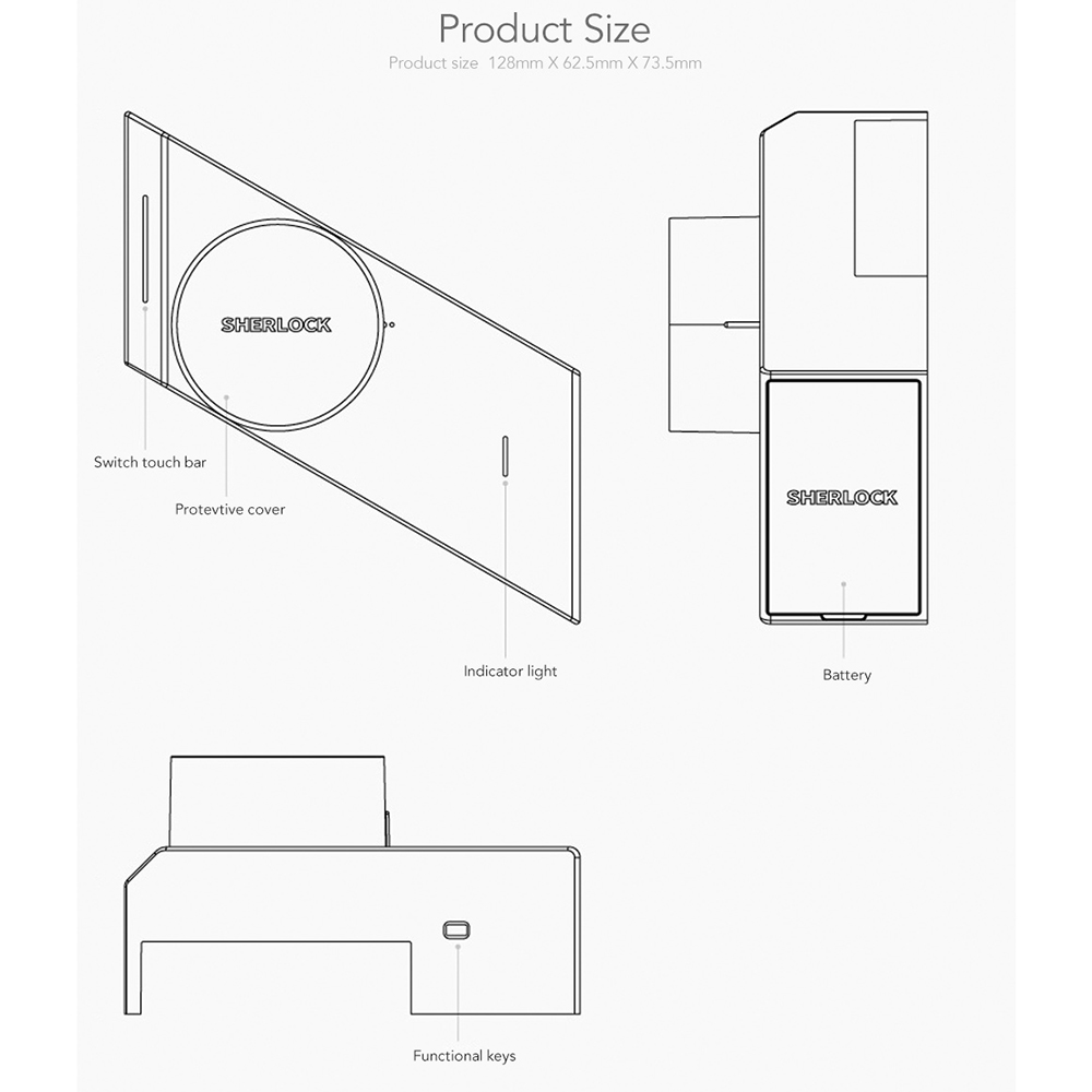 Sherlock S2 Smart Door Lock Home Keyless Fingerprint  Kunci 