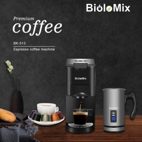 Biolomix Mesin Kopi 3 in 1 Capsule Espresso 19Bar 1450W for Nespresso Dolce Gusto - BK-513 - Black - 5