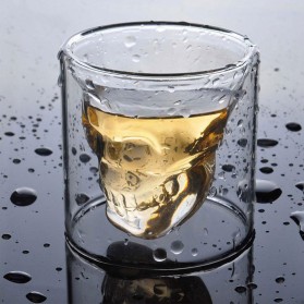 Doomed Gelas Wine Double Wall Glass Crystal Beer Mug 150ml -  SG-02 - Transparent - 1