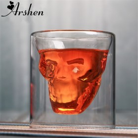 Doomed Gelas Wine Double Wall Glass Crystal Beer Mug 150ml -  SG-02 - Transparent - 2
