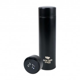 One Two Cups Botol Minum Thermos Suhu LCD Thermal Smart Mug Stainless Steel 500ml - OTC001 - Black - 1