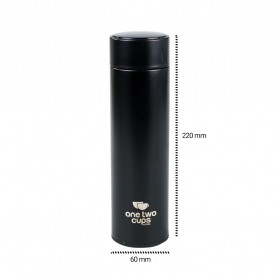 One Two Cups Botol Minum Thermos Suhu LCD Thermal Smart Mug Stainless Steel 500ml - OTC001 - Black - 8