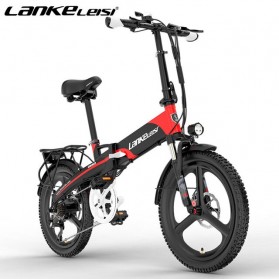 Lankeleisi Sepeda Elektrik Lipat Smart Moped Luxury Edition 48V 10.4AH - G660 - Black/Red