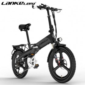 Lankeleisi Sepeda Elektrik Lipat Smart Moped Luxury Edition 48V 10.4AH - G660 - Black/Gray