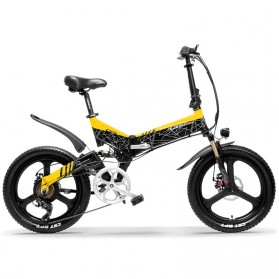 Lankeleisi Sepeda Elektrik Lipat Smart Moped Deluxe Version 48V 10.4Ah - G650 - Black/Yellow