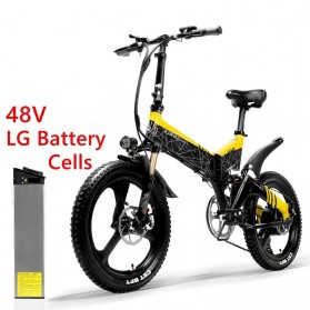Lankeleisi Sepeda Elektrik Lipat Smart Moped Deluxe Version 48V 10.4Ah - G650 - Black/Yellow - 2