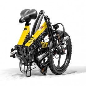 Lankeleisi Sepeda Elektrik Lipat Smart Moped Deluxe Version 48V 10.4Ah - G650 - Black/Yellow - 4