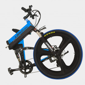 Lankeleisi Sepeda Elektrik Lipat Smart Moped Elite Version 48V 10.4AH - XT750 - Black/Blue - 4