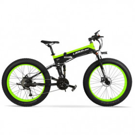 Lankeleisi Sepeda Elektrik Lipat Smart Moped Fat Tires 48V 10AH 1000W - XT750 Plus - Black/Green