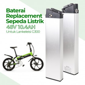 Baterai Replacement Sepeda Listrik 48V 10.4AH for Lankeleisi G300 - White