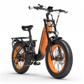 Lankeleisi Kommoda Sepeda Elektrik Smart Moped Fat Tires 48V 14AH 750W - PANDA - Orange