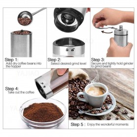 Yajiao Alat Penggiling Kopi Manual Coffee Grinder Portable - EC03 - Silver - 7