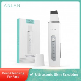 ANLAN 8801 Pembersih Wajah Elektrik Ultrasonic Facial Skin Scrubber Ion Acne Skin Cleanser - ALCPJ08-02 - White - 1