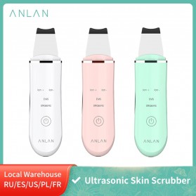 ANLAN C-105 Pembersih Wajah Elektrik Ultrasonic Facial Skin Scrubber Ion Acne Skin Cleanser - ALDRY03-02 - White