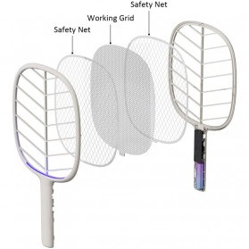 SOLOVE Raket Nyamuk Mini Electric Mosquito Racket Rechargeable UV LED - P2+ - Light Gray - 5