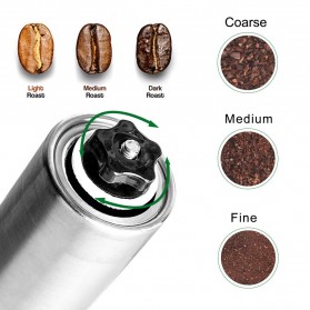 Icafilas Alat Penggiling Kopi Manual Coffee Bean Grinder - Silver - 3