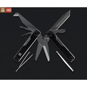 Huohou Pisau Lipat Multifungsi 10 in 1 Mini Knife Tool Stainless Steel - HU0140 - Black