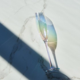 LOULONG Gelas Cangkir Glass Crystal Champagne Wine Rainbow Goblet 190ml - XR1028 - Multi-Color