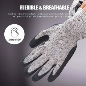 GMG Sarung Tangan Keselamatan Tahan Goresan Pisau Cut Protection Glove - AY2105 - Gray/Black - 3