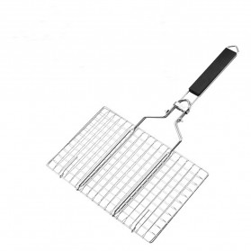 FreshFind Alas Panggang Grilling Basket Metal Barbecue Sausage Rack Net - HX583 - Silver - 2